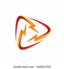 Electricity logo that formed play button