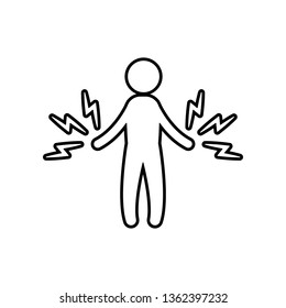 electricity man icon. Element of hero for mobile concept and web apps icon. Outline, thin line icon for website design and development, app development