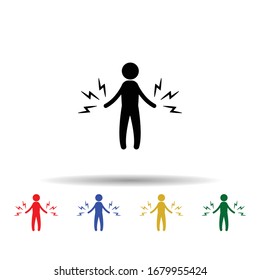 Electricity man multi color icon. Simple glyph, flat vector of hero icons for ui and ux, website or mobile application