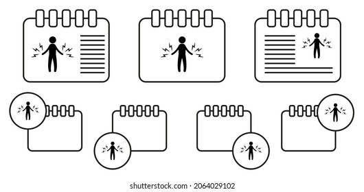 Electricity man vector icon in calender set illustration for ui and ux, website or mobile application