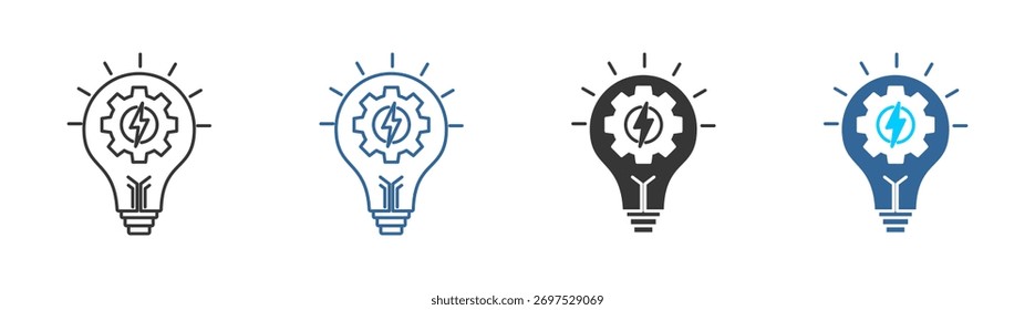 Electricity managementicon set multiple style collection