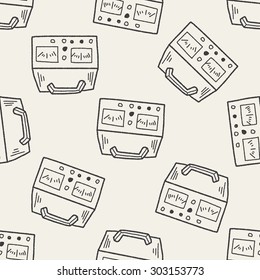electricity measurer doodle seamless pattern background