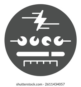 Electricity mechanical counter solid icon, electrical service concept. Vector graphics. Counting mechanism sign on white background, glyph style icon for mobile or web design