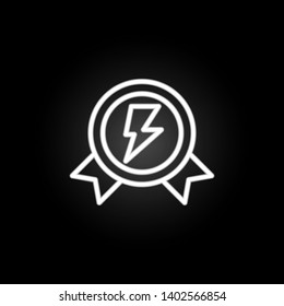 electricity, medal neon icon. Elements of electricity set. Simple icon for websites, web design, mobile app, info graphics