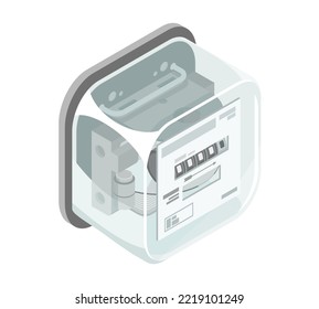 electricity meter for home electrical appliance electric system for bill isometric isolate vector