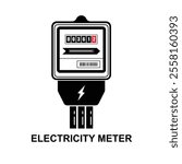 Electricity meter icon. Home electric meter isolated on background vector illustration.