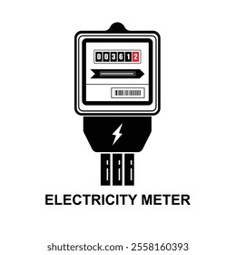 Electricity meter icon. Home electric meter isolated on background vector illustration.