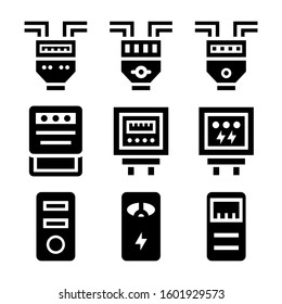 electricity meter icon isolated sign symbol vector illustration - Collection of high quality black style vector icons
