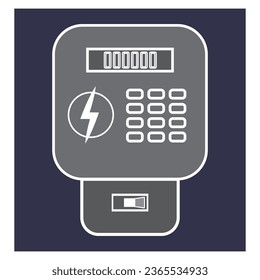 Diseño de símbolos de ilustración de vectores de iconos de medidor de electricidad