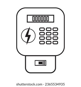 Diseño de símbolos de ilustración de vectores de iconos de medidor de electricidad