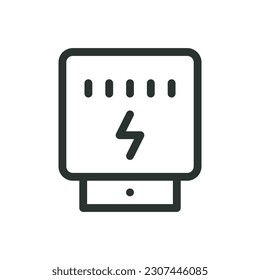 Electricity meter isolated icon, digital power meter vector icon with editable stroke