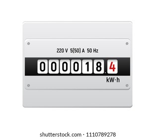 Electricity meter. Measurement of the amount of electrical energy. Vector illustration. Household and industrial equipment.