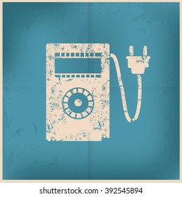 Electricity meter on old background,grunge vector
