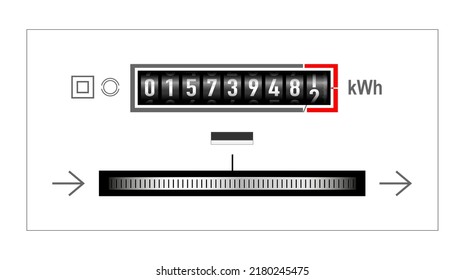 Electricity meter,
Vector illustration isolated on white background
