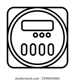 Electricity Meter Vector Line Icon Design