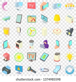 Electricity monitor icons set. Cartoon style of 36 electricity monitor vector icons for web for any design