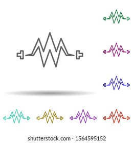 Electricity multi color icon. Simple thin line, outline vector of speed icons for ui and ux, website or mobile application
