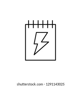 electricity, notebook icon. Element of electricity for mobile concept and web apps illustration
