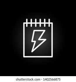 electricity, notebook neon icon. Elements of electricity set. Simple icon for websites, web design, mobile app, info graphics