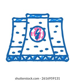 electricity nuclear energy doodle icon sketch vector. electricity nuclear energy sign. isolated symbol illustration