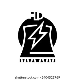 electricity nuclear energy glyph icon vector. electricity nuclear energy sign. isolated symbol illustration