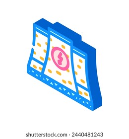 electricity nuclear energy isometric icon vector. electricity nuclear energy sign. isolated symbol illustration