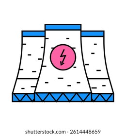 electricity nuclear energy line icon vector. electricity nuclear energy sign. isolated symbol illustration
