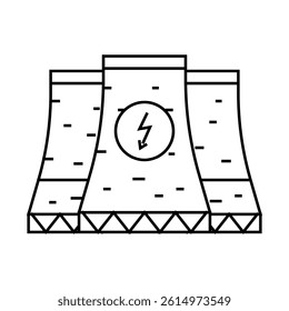 electricity nuclear energy line icon vector. electricity nuclear energy sign. isolated contour symbol black illustration