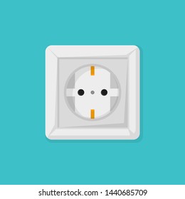 electricity outlet in flat style with shadow, vector