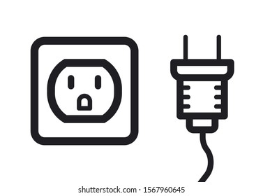 Electricity outlet socket power plug type b vector illustration icon