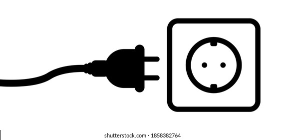 Electricity outlet socket power plug vector illustration icon