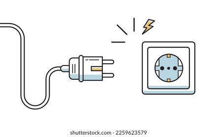 Electricity outlet socket power plug vector illustration icon 10 eps.