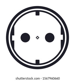 Electricity outlet socket vector illustration icon