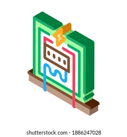 electricity panel icon vector. isometric electricity panel sign. color isolated symbol illustration