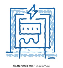 electricity panel sketch icon vector. Hand drawn blue doodle line art electricity panel sign. isolated symbol illustration