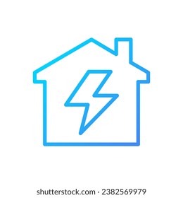 Electricity pixel perfect gradient linear vector icon. Home lighting. Public utility service. Electric appliances. Thin line color symbol. Modern style pictogram. Vector isolated outline drawing
