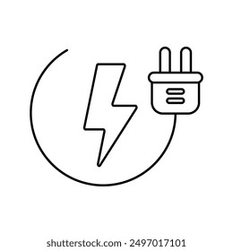 Electricity plug icon vector. Charger illustration sign. Electricity symbol or logo.