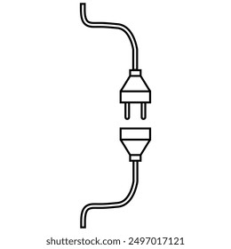 Electricity plug icon vector. Charger illustration sign. Electricity symbol or logo.