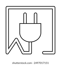 Electricity plug icon vector. Charger illustration sign. Electricity symbol or logo.