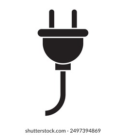 Elektrizitätsstecker-Ikone, Vektor. Ladegerät-Illustrationszeichen. Stromsymbol oder -logo.