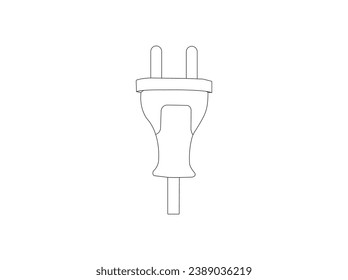 Electricity plug line icon. Energy type for battery sign. Lightning bolt symbol. Quality design element. vector illustration template color black. Plug vector icon isolated on a white background.