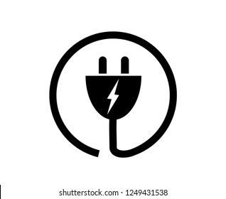 Electricity and electricity plugs logo template