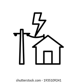 Electricity poles in the house icon