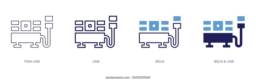 Electricity pottery icon in 4 different styles. Thin Line, Line, Bold, and Bold Line. Duotone style. Editable stroke.