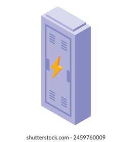 Electricity power box icon isometric vector. Electrical panel. Home energy system