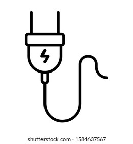 electricity power cable plug icon vector