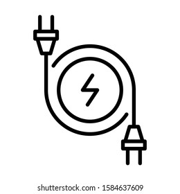 electricity power cable plug icon vector