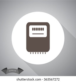 Electricity power counter icon. Measurement sign. Three-phase. Vector