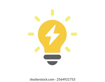 Electricity, power generation icon light bulb vector illustration