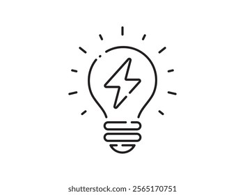 Electricity, power generation icon light bulb vector illustration